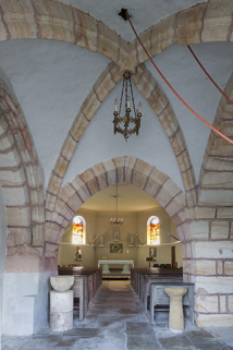 La croisée d'ogives du porche. © Région Bourgogne-Franche-Comté, Inventaire du patrimoine La croisée d'ogives du porche. © Région Bourgogne-Franche-Comté, Inventaire du patrimoine