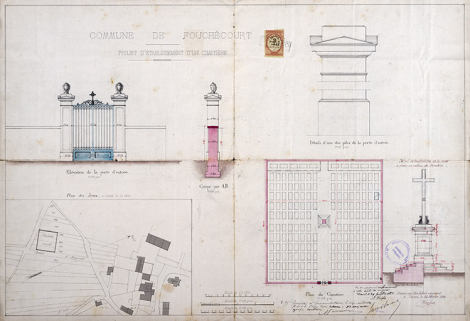 Projet d'établissement d'un cimetière (1880). © Région Bourgogne-Franche-Comté, Inventaire du patrimoine