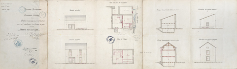 Projet de création d'un bureau de poste (1902). © Région Bourgogne-Franche-Comté, Inventaire du patrimoine Projet de création d'un bureau de poste (1902). © Région Bourgogne-Franche-Comté, Inventaire du patrimoine