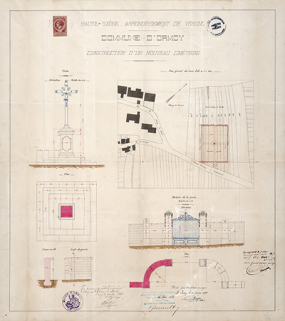 Projet du cimetière (1892). © Région Bourgogne-Franche-Comté, Inventaire du patrimoine Projet du cimetière (1892). © Région Bourgogne-Franche-Comté, Inventaire du patrimoine