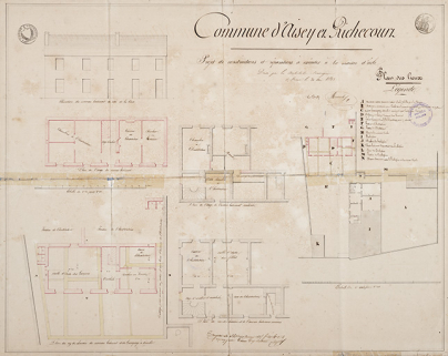 Projet d'aménagement de l'école par l'architecte Renahy (1843). © Région Bourgogne-Franche-Comté, Inventaire du patrimoine Projet d'aménagement de l'école par l'architecte Renahy (1843). © Région Bourgogne-Franche-Comté, Inventaire du patrimoine