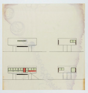 Plans en élévation des quatre faces de la maison. © Région Bourgogne-Franche-Comté, Inventaire du patrimoine