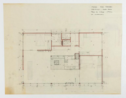 Plan en coupe de l'étage. © Région Bourgogne-Franche-Comté, Inventaire du patrimoine