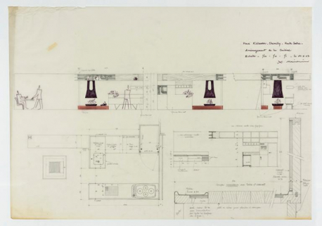 Plans et schémas d'aménagement de la cuisine. © Région Bourgogne-Franche-Comté, Inventaire du patrimoine