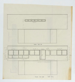 Plans en élévation des faces Est et Ouest. © Région Bourgogne-Franche-Comté, Inventaire du patrimoine