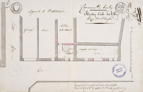 Plan de l'école des filles et du logement de l'instituteur, 1842 © Région Bourgogne-Franche-Comté, Inventaire du patrimoine