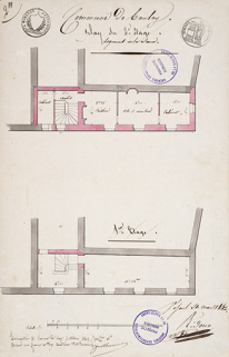 Plans de l'école des filles, premier étage, 1842 © Région Bourgogne-Franche-Comté, Inventaire du patrimoine