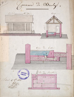 plans du lavoir aujourd'hui disparu © Région Bourgogne-Franche-Comté, Inventaire du patrimoine