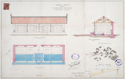 plans du lavoir communal © Région Bourgogne-Franche-Comté, Inventaire du patrimoine