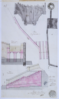 escalier du parvis de l'église © Région Bourgogne-Franche-Comté, Inventaire du patrimoine