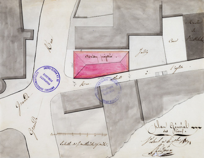 Emprise cadastrale de la maison commune, 1839 © Région Bourgogne-Franche-Comté, Inventaire du patrimoine