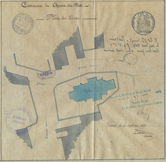 Plan de situation de l'église © Région Bourgogne-Franche-Comté, Inventaire du patrimoine