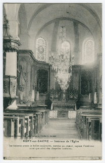 Rupt-sur-Saône - Intérieur de l'Eglise, 2e moitié 19e siècle. © Région Bourgogne-Franche-Comté, Inventaire du patrimoine Rupt-sur-Saône - Intérieur de l'Eglise, 2e moitié 19e siècle. © Région Bourgogne-Franche-Comté, Inventaire du patrimoine