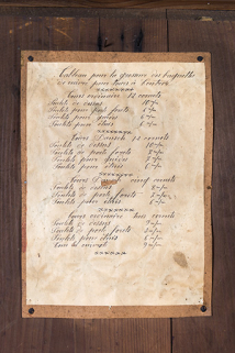 "Tableau pour la grosseur des baguettes de cuivre pour tours à centrer". © Région Bourgogne-Franche-Comté, Inventaire du patrimoine