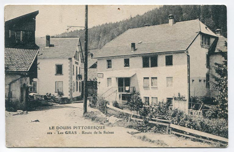 Le Doubs pittoresque. 102 - Les Gras - Route de la Suisse, 1er quart 20e siècle [avant 1916]. © Région Bourgogne-Franche-Comté, Inventaire du patrimoine