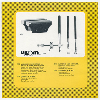 Mâchoires pour étaux ou presses à river, compas à pompe, lanterne aux aiguilles et lanterne aux vis, s.d. [années 1960-1970]. © Région Bourgogne-Franche-Comté, Inventaire du patrimoine