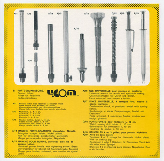Porte-équarissoirs, manches, clé et pince universelles, porte-forets et brucelles, s.d. [années 1960-1970]. © Région Bourgogne-Franche-Comté, Inventaire du patrimoine