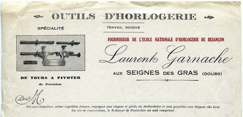 Papier à en-tête de Laurent Garnache-Barthod [détail de l'en-tête], années 1930. © Région Bourgogne-Franche-Comté, Inventaire du patrimoine