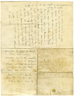 Procédure à suivre "pour faire les plats des broches aux coches", s.d. [limite 19e siècle 20e siècle]. © Région Bourgogne-Franche-Comté, Inventaire du patrimoine