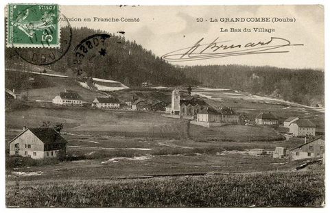 Excursion en Franche-Comté. 10 - La Grand'Combe (Doubs). Le bas du village, fin 19e siècle ou début 20e siècle [avant 1911]. © Région Bourgogne-Franche-Comté, Inventaire du patrimoine