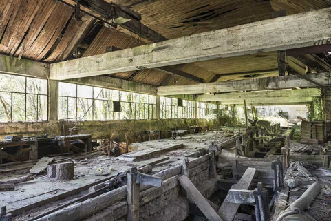 Atelier de tréfilerie. Vue intérieure depuis le nord-est. © Région Bourgogne-Franche-Comté, Inventaire du patrimoine Atelier de tréfilerie. Vue intérieure depuis le nord-est. © Région Bourgogne-Franche-Comté, Inventaire du patrimoine
