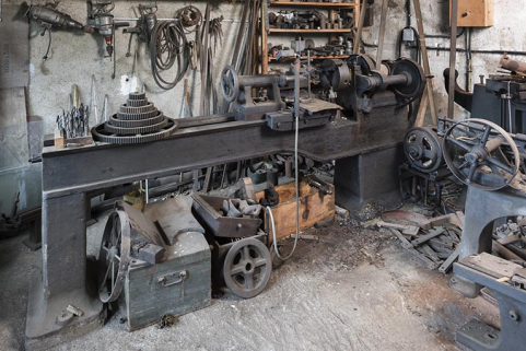 Atelier de mécanique : gros tour de mécanicien. © Région Bourgogne-Franche-Comté, Inventaire du patrimoine