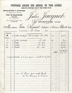 Papier à en-tête de Jules Jacquet, 28 février 1926. © Région Bourgogne-Franche-Comté, Inventaire du patrimoine