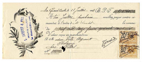 Mandat de la société Z. Jacquet et Fils, 21 juillet 1926. © Région Bourgogne-Franche-Comté, Inventaire du patrimoine