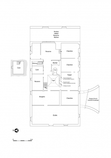 Plan du sous-sol et du rez-de-chaussée, en 1976. © Région Bourgogne-Franche-Comté, Inventaire du patrimoine