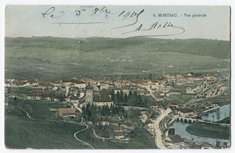 8. Morteau. - Vue générale [depuis la Table du Roi, à l'ouest], 4e quart 19e siècle [après 1895]. © Région Bourgogne-Franche-Comté, Inventaire du patrimoine