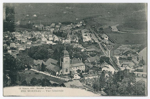 1253. Morteau - Vue générale [depuis l'ouest], 1ère moitié 20e siècle [après 1917]. © Région Bourgogne-Franche-Comté, Inventaire du patrimoine