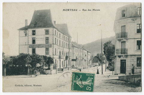 Morteau - Rue des Marais [la rue René Payot vue de l'est], limite 19e siècle 20e siècle [avant 1905]. © Région Bourgogne-Franche-Comté, Inventaire du patrimoine
