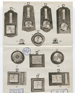 [Catalogue de baromètres JPB : partie supérieure du dépliant], années 1950 ? © Région Bourgogne-Franche-Comté, Inventaire du patrimoine