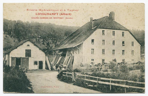 Scierie hydraulique et à vapeur Longchampt (Albert). Grand-Combes-de-Morteau, 1er quart 20e siècle. Future scierie Boillot. © Région Bourgogne-Franche-Comté, Inventaire du patrimoine Scierie hydraulique et à vapeur Longchampt (Albert). Grand-Combes-de-Morteau, 1er quart 20e siècle. Future scierie Boillot. © Région Bourgogne-Franche-Comté, Inventaire du patrimoine