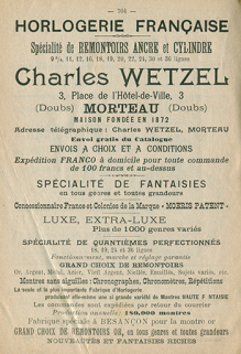 Publicité pour la société Charles Wetzel, 1902. © Région Bourgogne-Franche-Comté, Inventaire du patrimoine