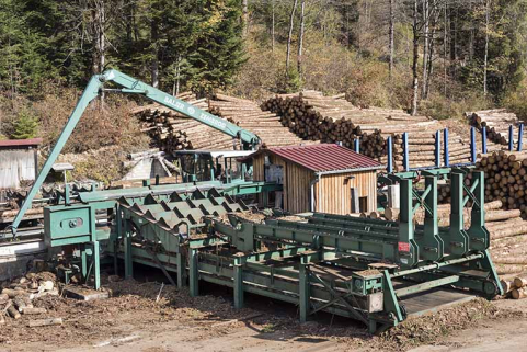 Chariot de tronçonnage Baljer Zembrod et écorceuse. © Région Bourgogne-Franche-Comté, Inventaire du patrimoine Chariot de tronçonnage Baljer Zembrod et écorceuse. © Région Bourgogne-Franche-Comté, Inventaire du patrimoine