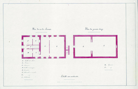 Plan des niveaux d'habitation. © Archives départementales de la Haute-Saône Plan des niveaux d'habitation. © Archives départementales de la Haute-Saône