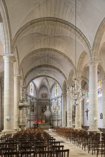 Vue générale de la nef centrale. © Région Bourgogne-Franche-Comté, Inventaire du patrimoine Vue générale de la nef centrale. © Région Bourgogne-Franche-Comté, Inventaire du patrimoine