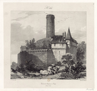 Ruines du château de Rupt. Franche-Comté, 1825. © Région Bourgogne-Franche-Comté, Inventaire du patrimoine