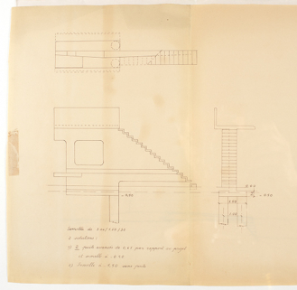 Cahier de coffrage et armature de la structure de l'escalier, s.d. © Région Bourgogne-Franche-Comté, Inventaire du patrimoine