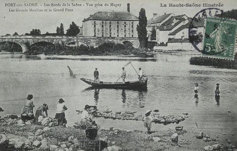 Les bords de Saône, carte postale. © Région Bourgogne-Franche-Comté, Inventaire du patrimoine