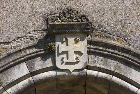 La clé de voûte du portail. © Région Bourgogne-Franche-Comté, Inventaire du patrimoine
