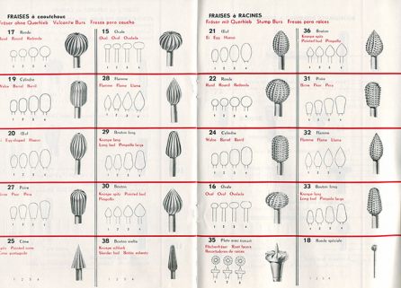 Instruments dentaires de haute précision Vego [catalogue de production : fraises à caoutchouc et fraises à racine], 3e quart 20e siècle. © Région Bourgogne-Franche-Comté, Inventaire du patrimoine