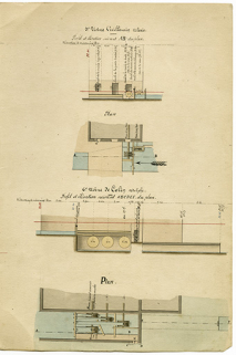 Commune de Grand'Combe. Règlement d'eau des usines [...] Dessins de détails [usines Vuillemin et Colin], 21 juin 1876. © Région Bourgogne-Franche-Comté, Inventaire du patrimoine