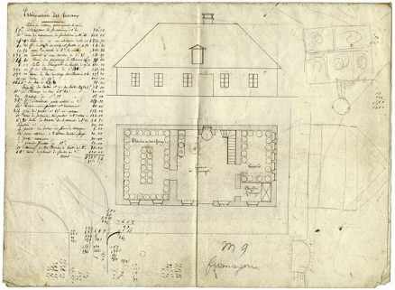 [Projet de fromagerie : plan et élévation], 1859. © Région Bourgogne-Franche-Comté, Inventaire du patrimoine