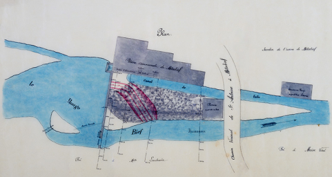 Usine communale [plan-masse], 1887. © Région Bourgogne-Franche-Comté, Inventaire du patrimoine
