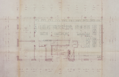 Schwartzmann Frères […] Projet de construction de magasins, bureaux, logements. Plan du Rez-de-chaussée, 14 novembre 1952. © Région Bourgogne-Franche-Comté, Inventaire du patrimoine