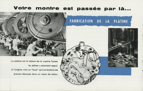 Fabrication de la platine, photogr., 1956. © Région Bourgogne-Franche-Comté, Inventaire du patrimoine Fabrication de la platine, photogr., 1956. © Région Bourgogne-Franche-Comté, Inventaire du patrimoine