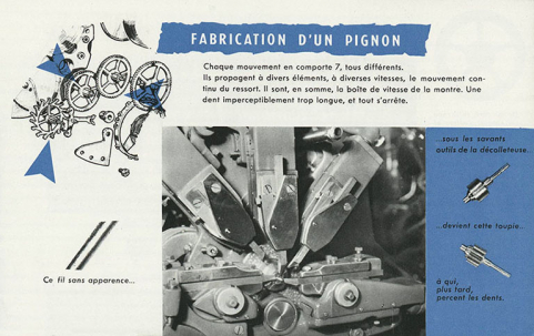 Fabrication d'un pignon, photogr., 1956. © Région Bourgogne-Franche-Comté, Inventaire du patrimoine Fabrication d'un pignon, photogr., 1956. © Région Bourgogne-Franche-Comté, Inventaire du patrimoine
