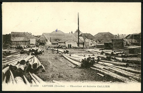 Levier (Doubs). Chantier et scierie Callier, carte postale, s.d. [fin 19e ou début 20e siècle]. © Région Bourgogne-Franche-Comté, Inventaire du patrimoine